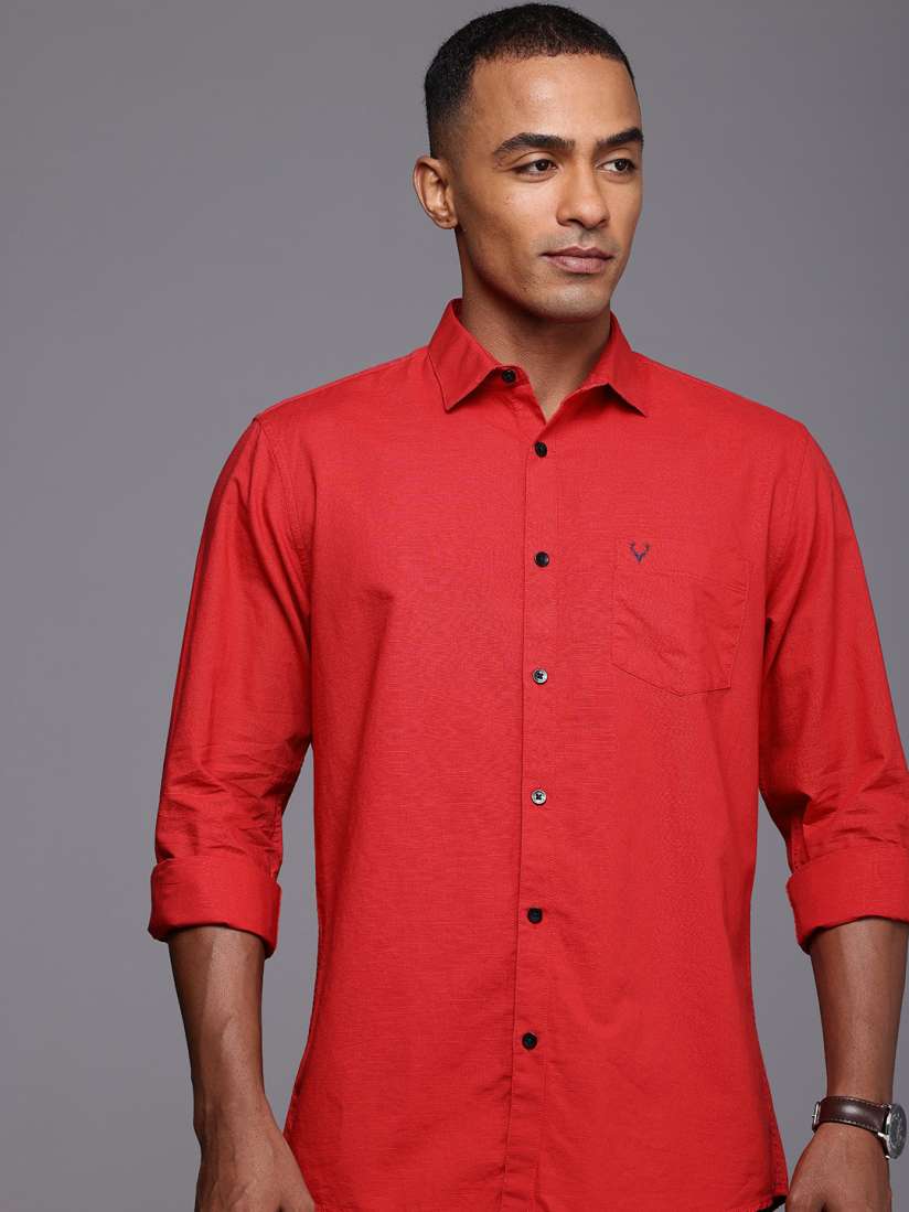 Buy Allen Solly Cotton Linen Self Design Classic Fit Textured Casual Shirt Shirts for Men 29625484 Myntra