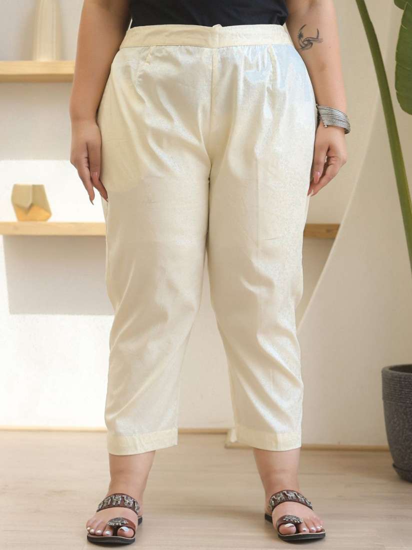 Buy Juniper Women Plus Size Smart Mid Rise Cropped Trousers Trousers for Women 29627464 Myntra