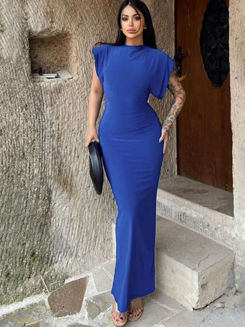Cap sleeve maxi dress casual outlet