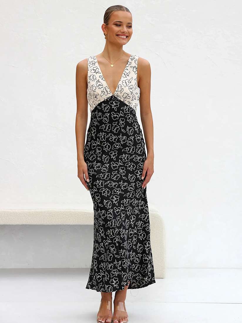 Buy LULU SKY Floral Print V Neck Maxi Dress Dresses for Women 29628044 Myntra