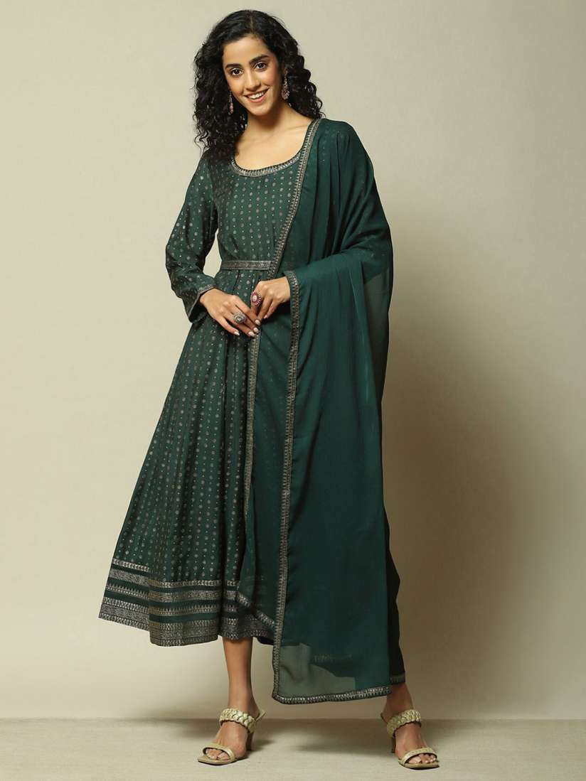 Buy Rangriti Ethnic Motifs Printed Cotton Maxi Dress Dresses for Women 29635184 Myntra