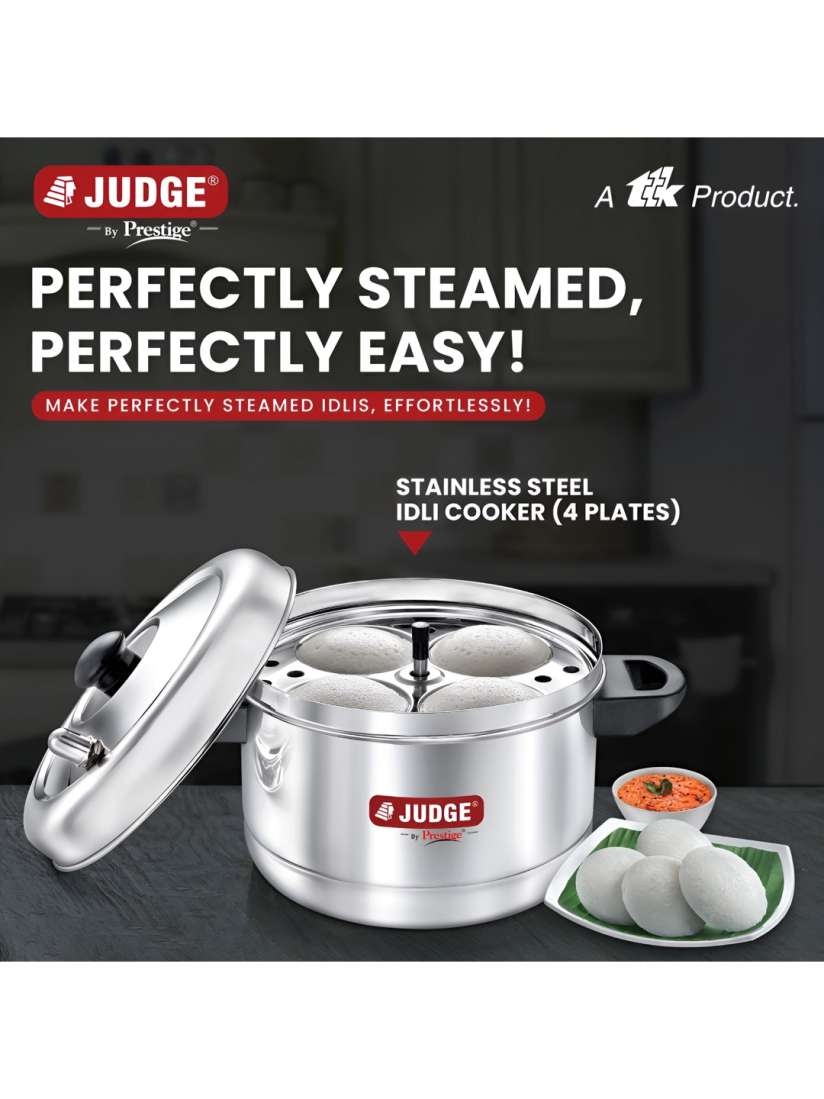Buy JUDGE By Prestige Stainless Steel Idli Cooker with 4 Plates Gas Induction Compatible Idli Maker for Unisex 29637486 Myntra