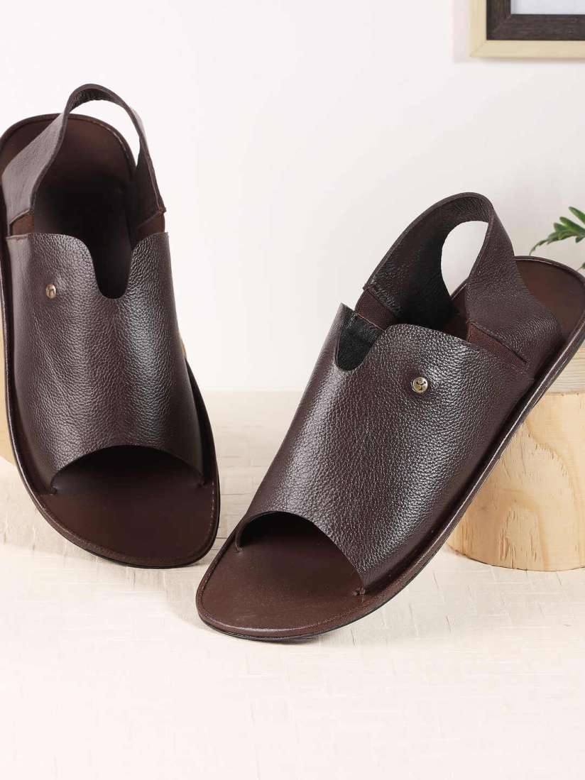 Mens leather backless sandals online
