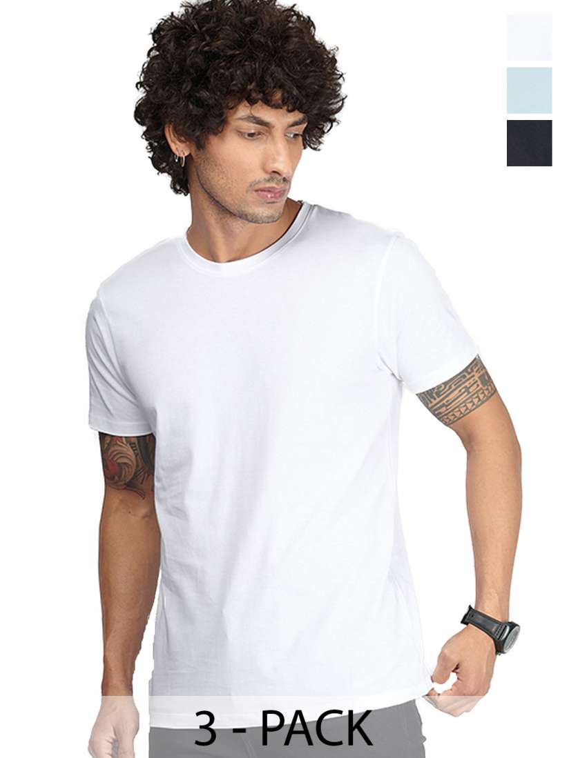 Buy STATUS MANTRA Men Set Of 3 Trending Round Neck T shirt Tshirts for Men 29638406 Myntra