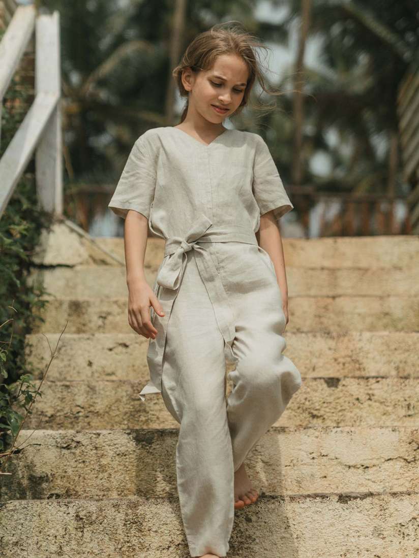 Buy CHI LINEN CLOTHING Girls Linen Basic Jumpsuit Jumpsuit for Girls 29646222 Myntra