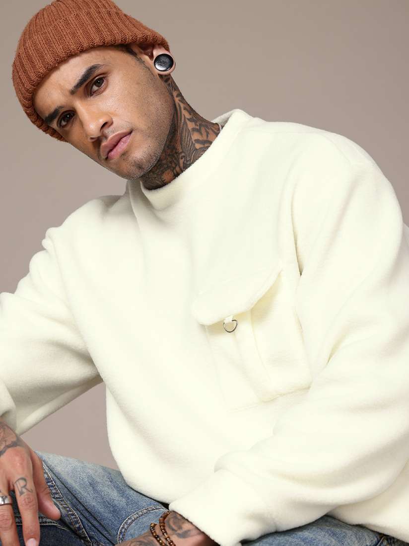 Buy The Roadster Life Co. Relaxed Fit Fuzzy Pullover Sweatshirt Sweatshirts for Men 29652070 Myntra