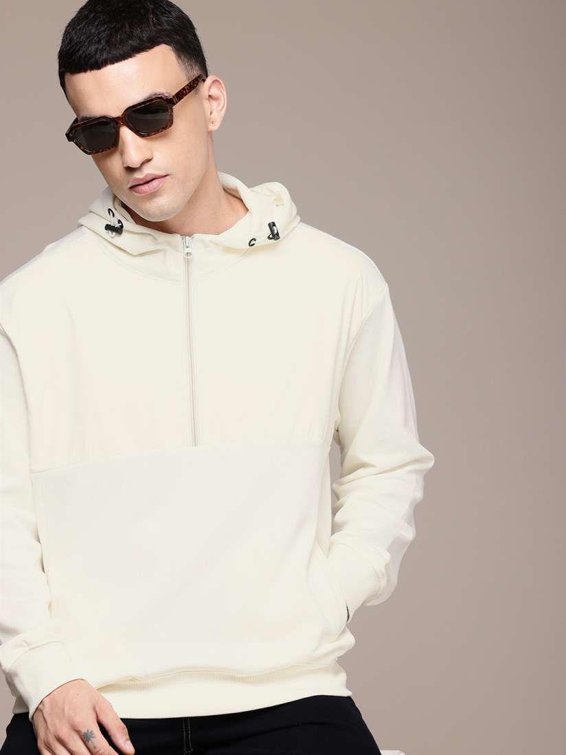White hoodie myntra shop