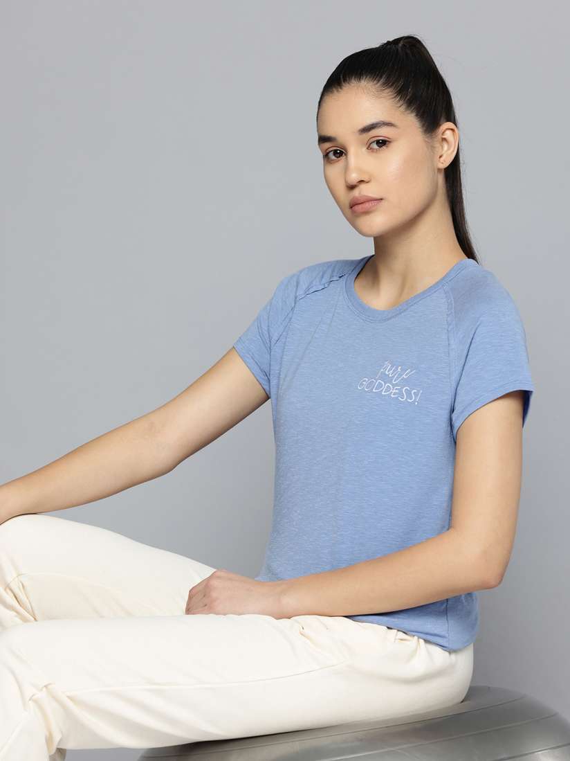 Buy KIMJALY By Decathlon Embroidered Yoga T shirt Tshirts for Women 29668750 Myntra