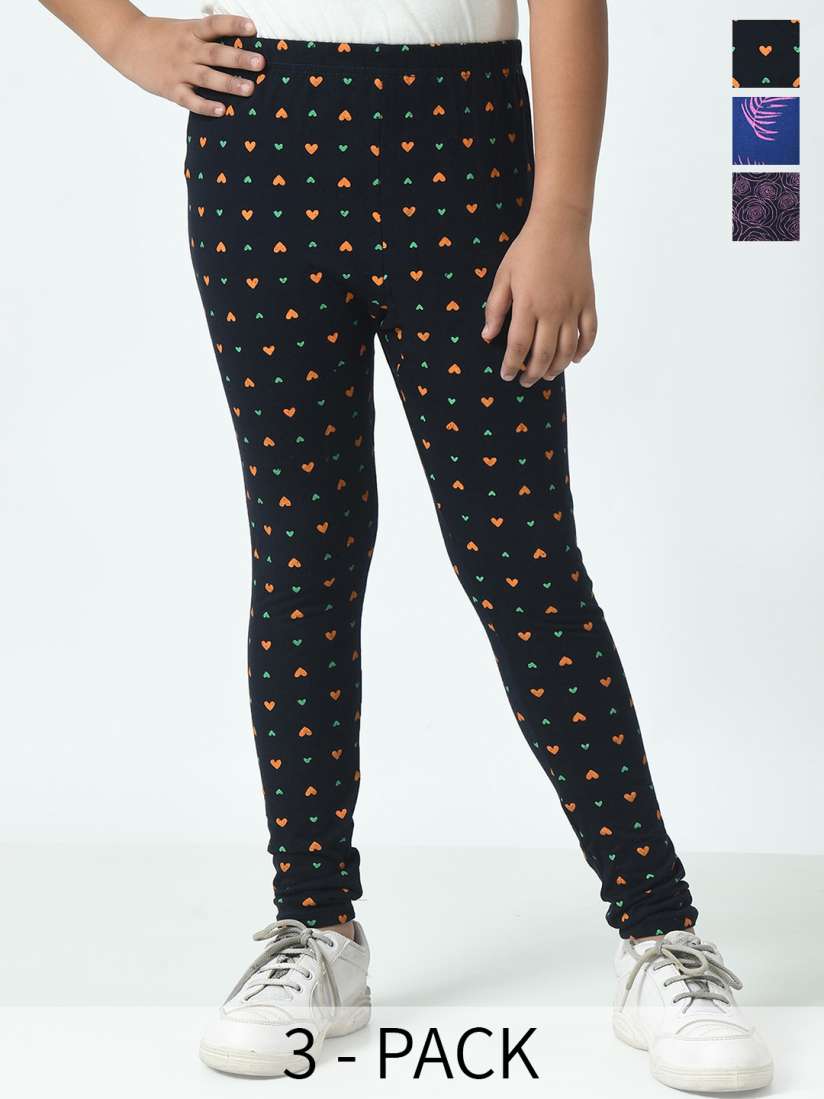 Buy BAESD Girls Pack Of 3 Printed Pure Cotton Ankle Length Leggings Leggings for Girls 29669812 Myntra