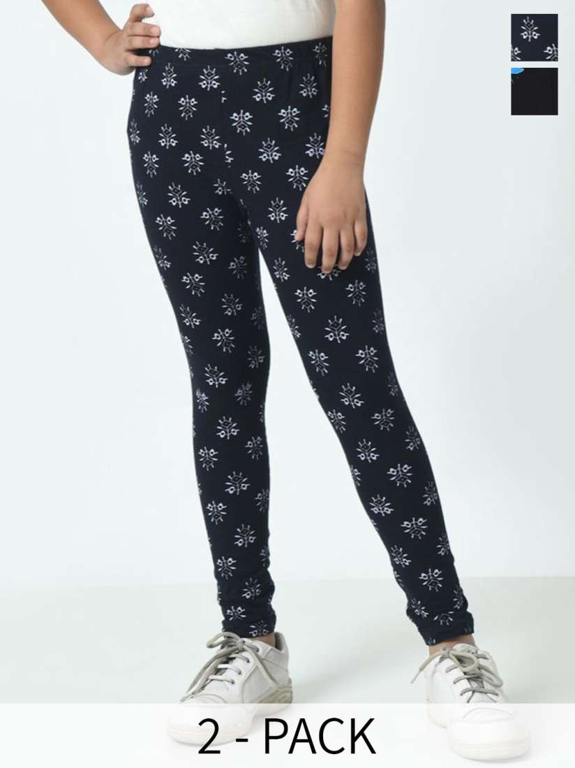Buy BAESD Girls Pack Of 2 Printed Pure Cotton Ankle Length Leggings Leggings for Girls 29670792 Myntra