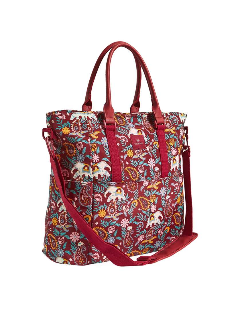 Buy Chumbak Floral Printed Oversized Shopper Tote Bag with Tasselled Handbags for Women 29679670 Myntra