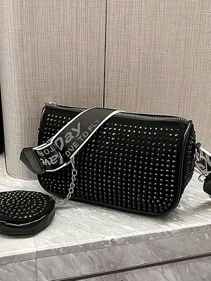 Buy REDHORNS Rhinestone Studded Embellished Crossbody Sling Bag Handbags for Unisex 29682412 Myntra