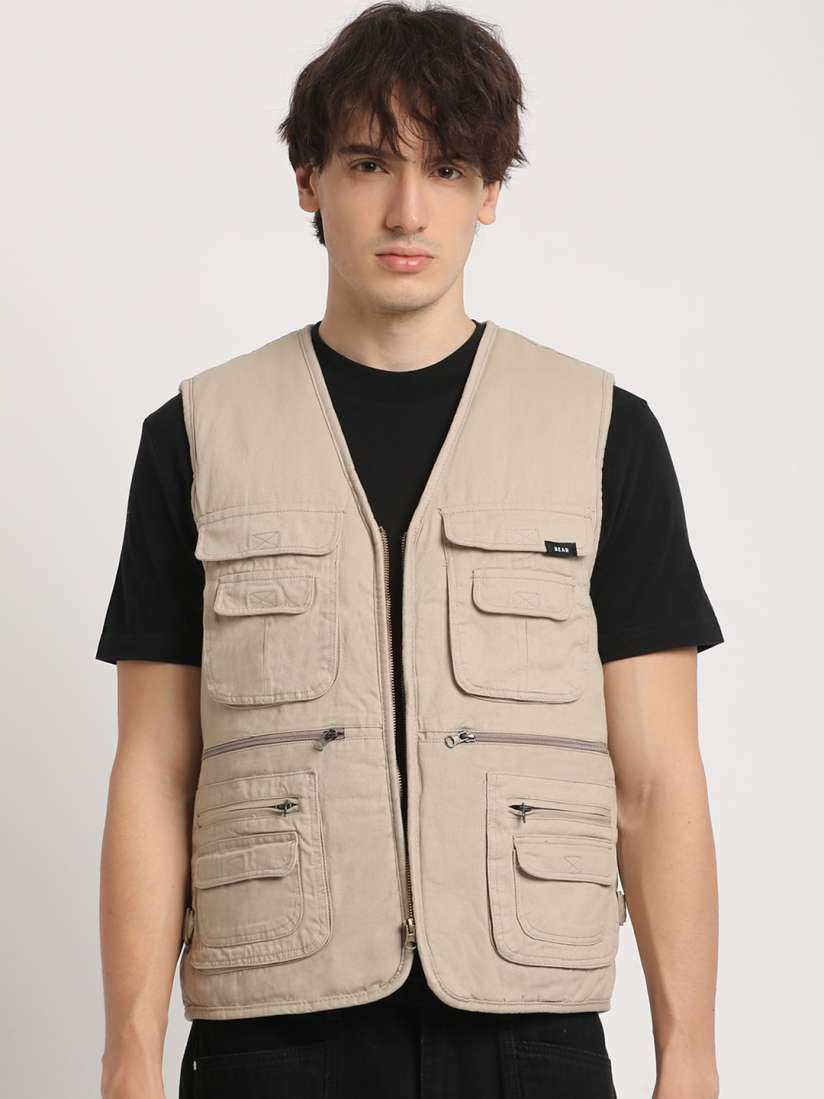 Buy THE BEAR HOUSE Men Solid Multi Pocket Utility Cotton Tailored Jacket Jackets for Men 29684014 Myntra