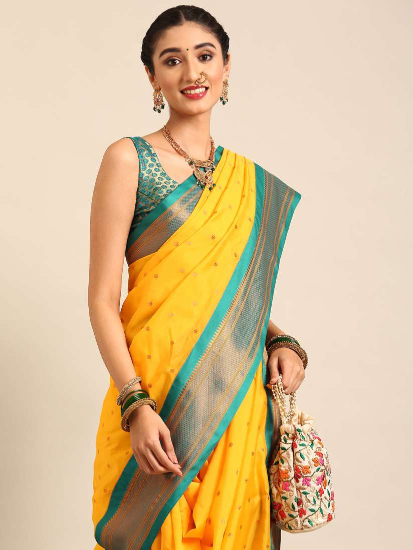 Buy Varkala Silk Sarees Ethnic Motifs Zari Nauvari Paithani Saree Sarees for Women 29686956 Myntra