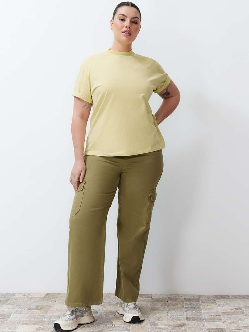 Cheap plus size khaki pants top