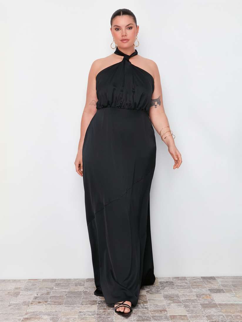 Plus size halter neck maxi dress new arrivals