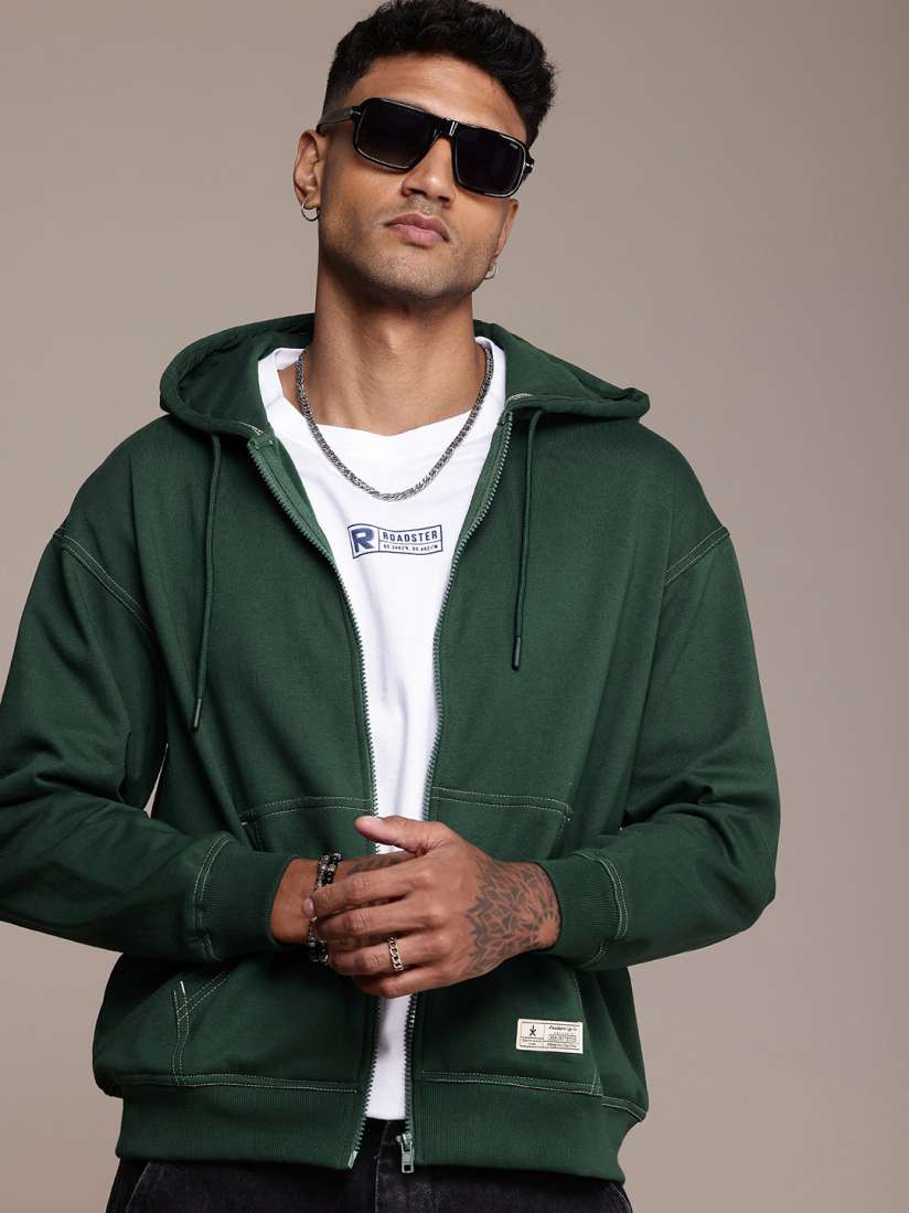 Buy The Roadster Life Co. Relaxed Fit Open Front Hooded Sweatshirt Sweatshirts for Men 29704160 Myntra