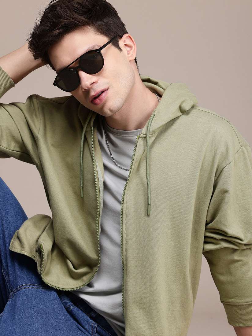Zip Roadster Sweatshirts Myntra The Roadster Life Hooded Relaxed - Main Image