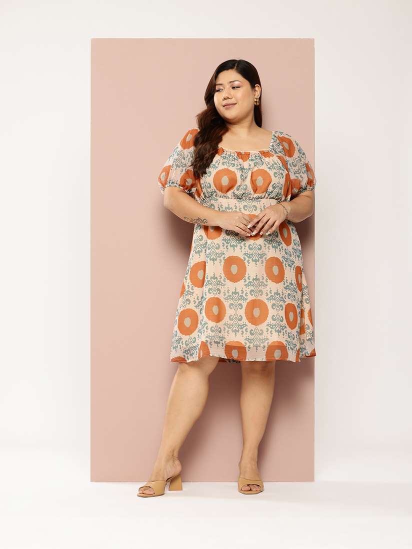 Buy Sztori Plus Size Ethnic Motifs Print fit Flare Midi Dress Dresses for Women 29705674 Myntra
