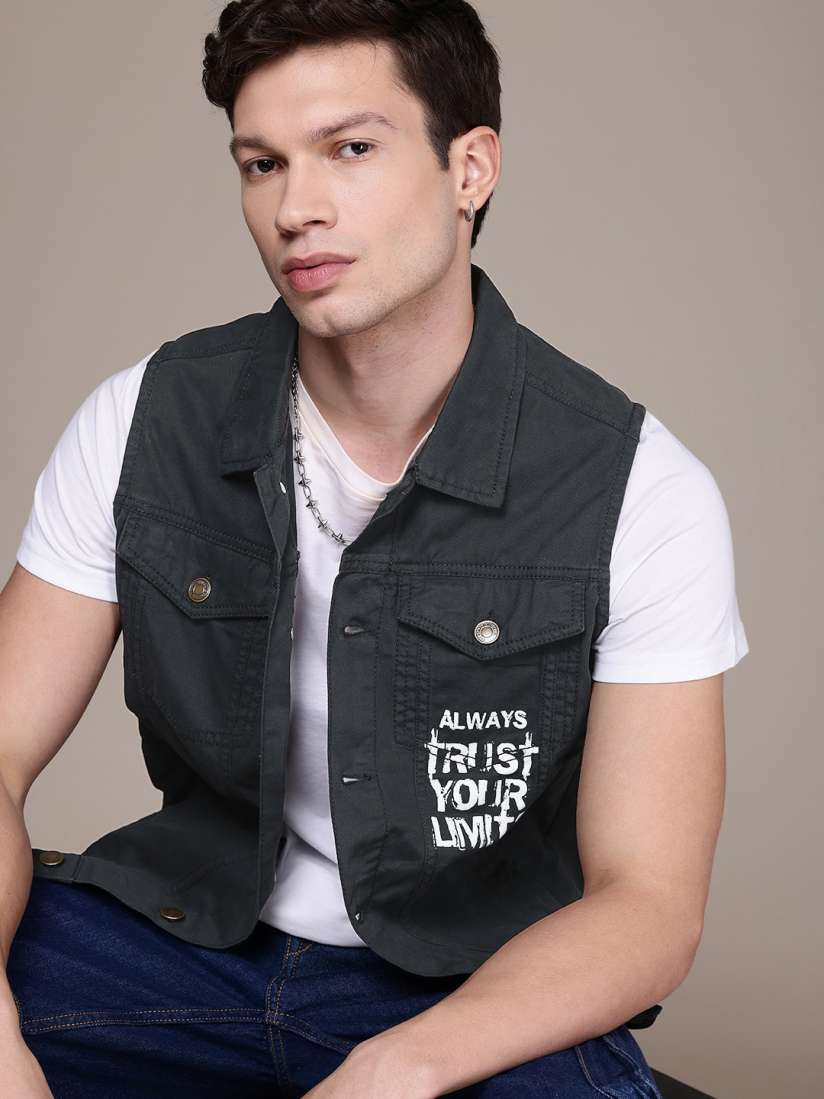 Sleeveless jeans jackets for mens online on sale