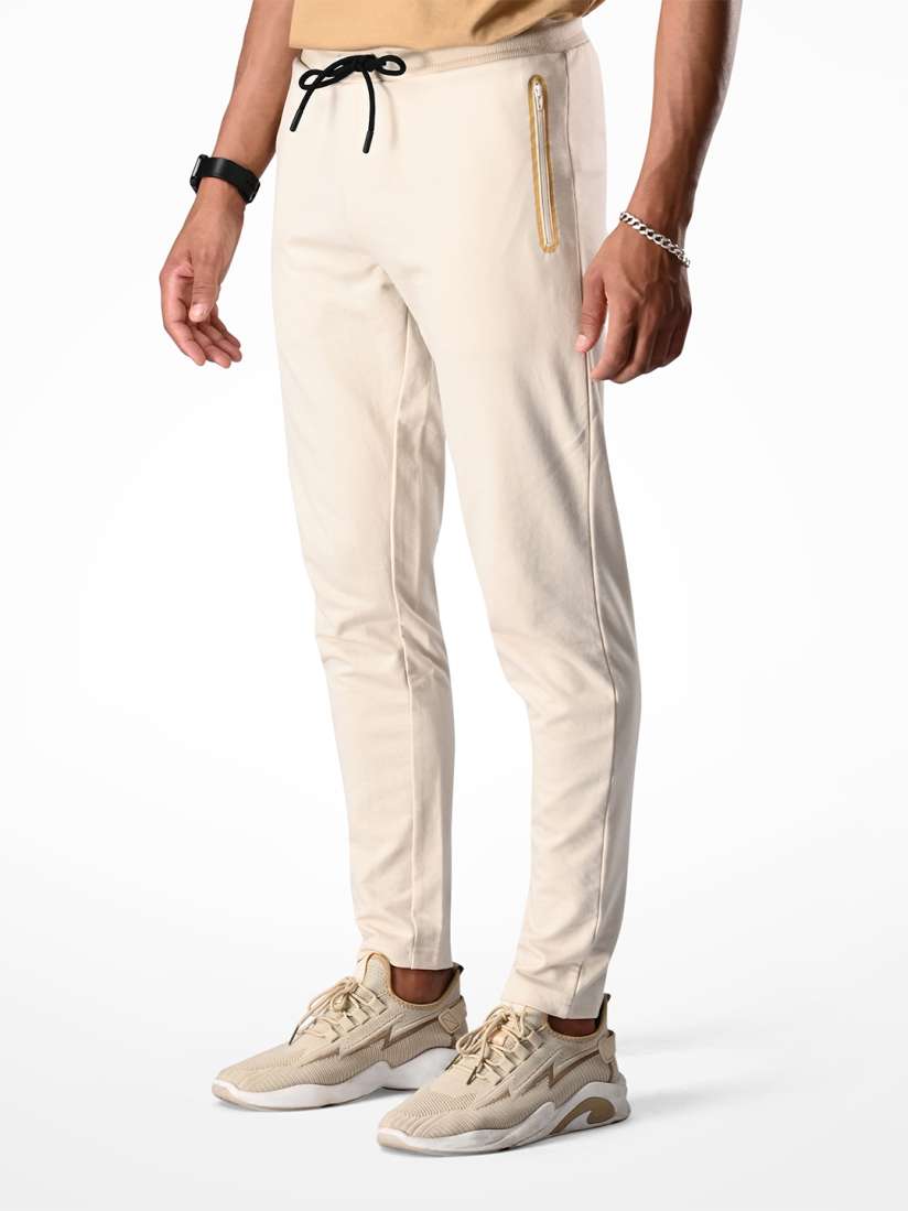 Track pants with zipper top