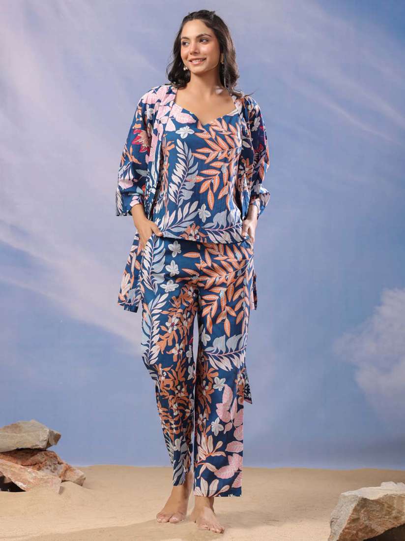 Buy JISORA Printed Cotton Night suit With Shrug Night suits for Women 29725752 Myntra