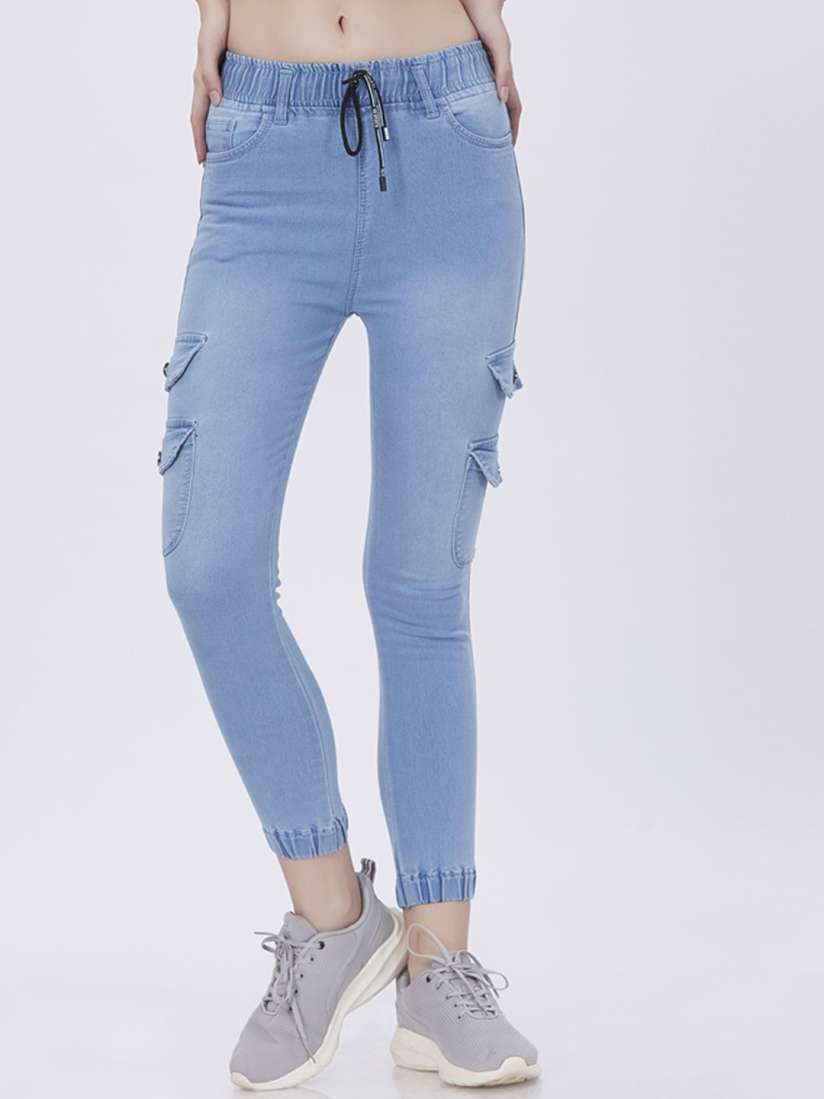 Buy Blum Denim Women Smart Cropped Joggers Trousers for Women 29730020 Myntra