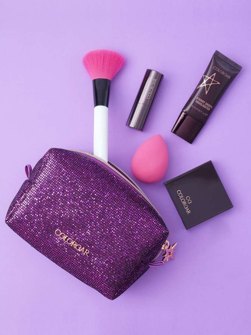 Buy Colorbar Glitz N Glam Embellished Makeup Pouch Purple Pegasus Makeup Pouch for Women 29736868 Myntra