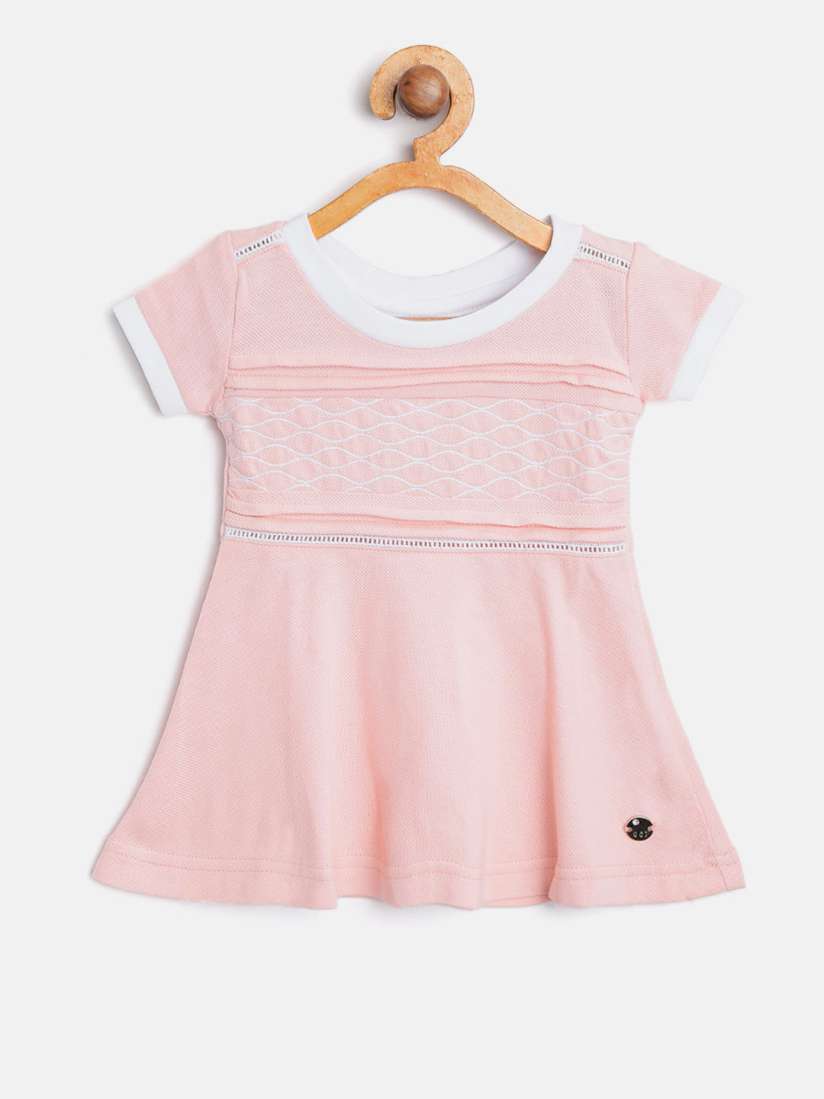 Buy Gini and Jony Girls Peach Coloured Solid A Line Dress Dresses for Girls 2973981 Myntra