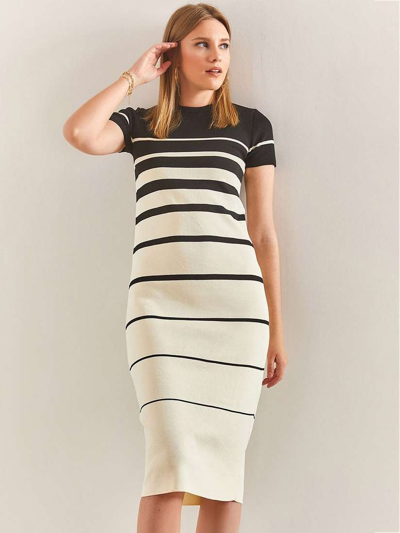 midi t shirt bodycon dress Basic Bae- Dust Rose Ribbed Bodycon Midi Dress