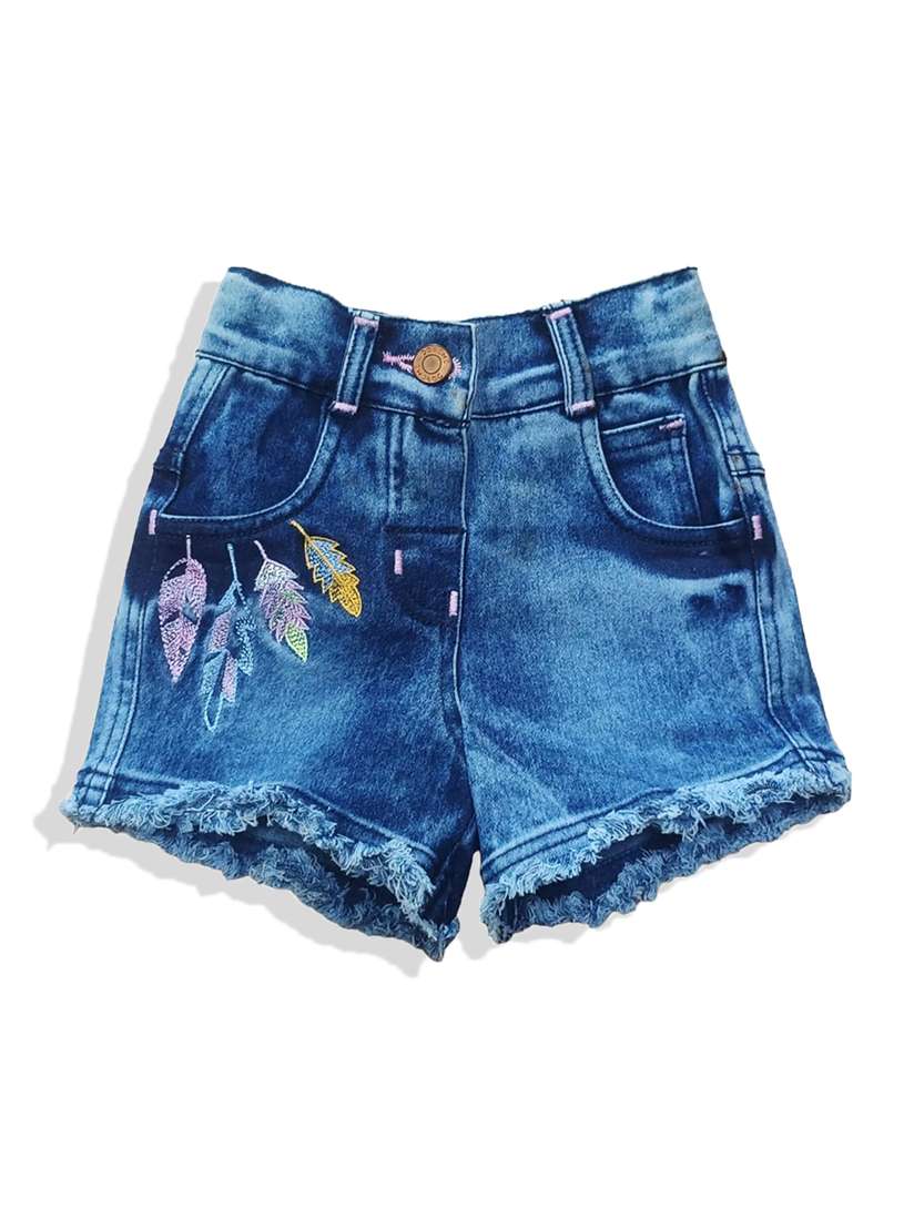 Buy CELEBRITY CLUB Girls Tropical Embroidered Washed Denim Denim