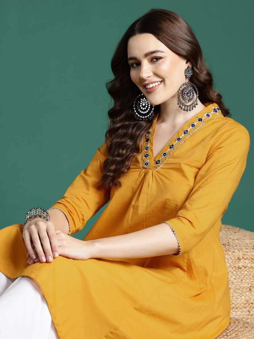 Buy Sangria Mirror Work A line Kurta Kurtas for Women 29760016 Myntra