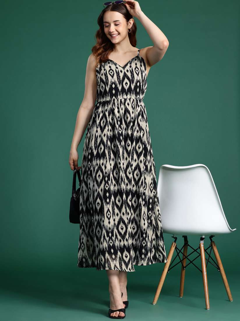 Buy DressBerry Print Fit Flare Midi Dress Dresses for Women 29760154 Myntra