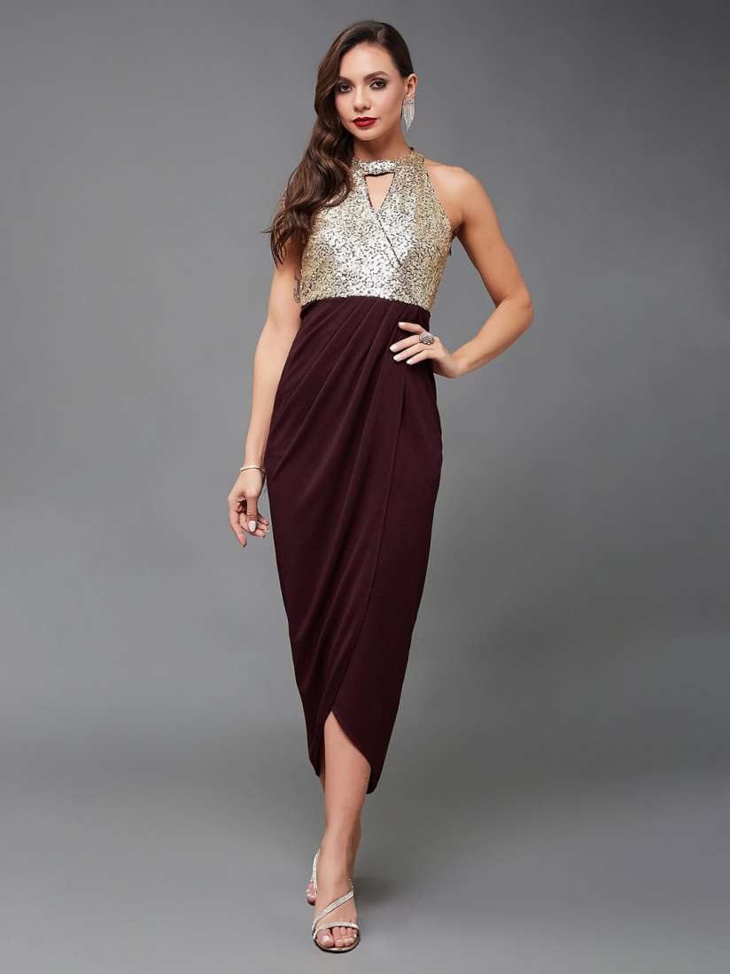 Buy Miss Chase Keyhole Neck Sheath Midi Dress Dresses for Women 29761238 Myntra