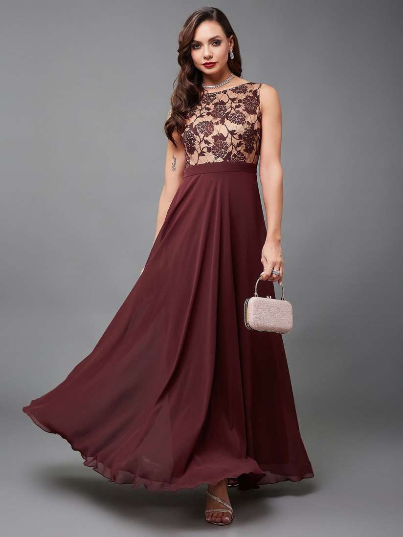 Myntra long party wear dresses online