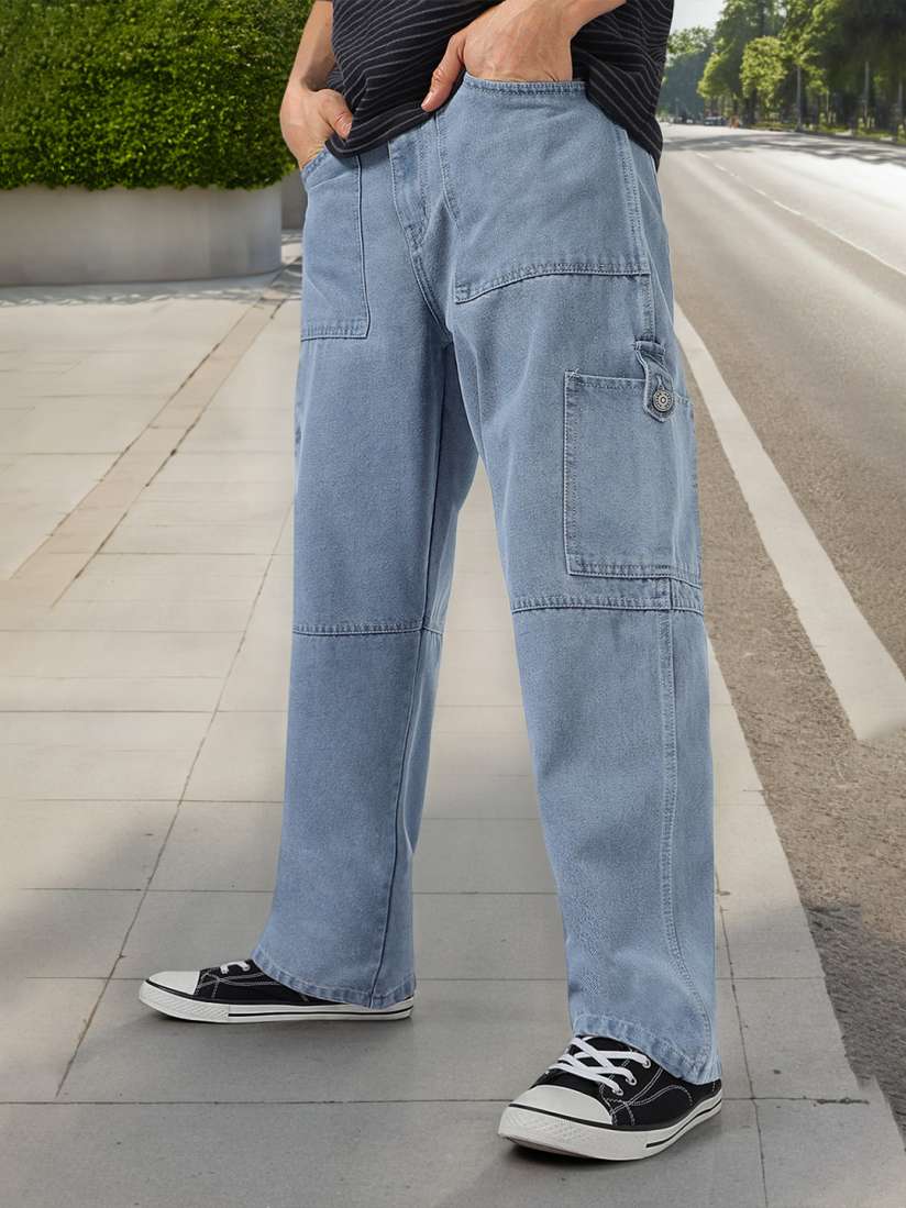 Buy Urbano Fashion Men Baggy Fit Washed Cargo Jeans Jeans for Men 29762404 Myntra