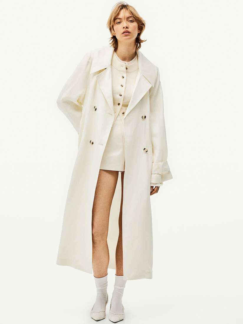 Buy H M Linen Blend Trench Coat Coats for Women 29763720 Myntra