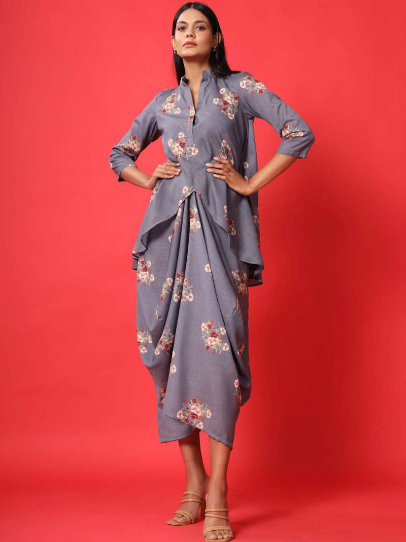 Buy Pasha Floral Printed Maxi Dhoti Kurti Dress Dresses for Women 29770600 Myntra