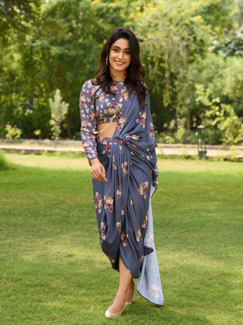 Buy Pasha Floral Dhoti Saree Sarees for Women 29770616 Myntra
