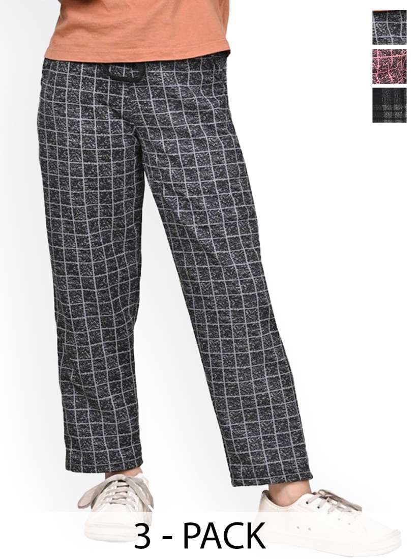 Buy BAESD Girls Checked Pack Of 3 Dry Fit Track Pants Track Pants for Girls 29779430 Myntra