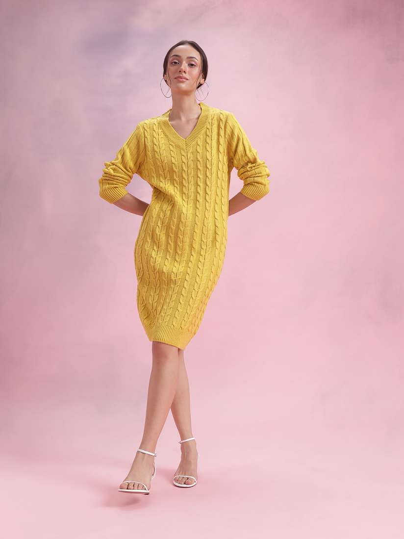 Buy DressBerry Acrylic V Neck Sweater Dress Dresses for Women 29781726 Myntra