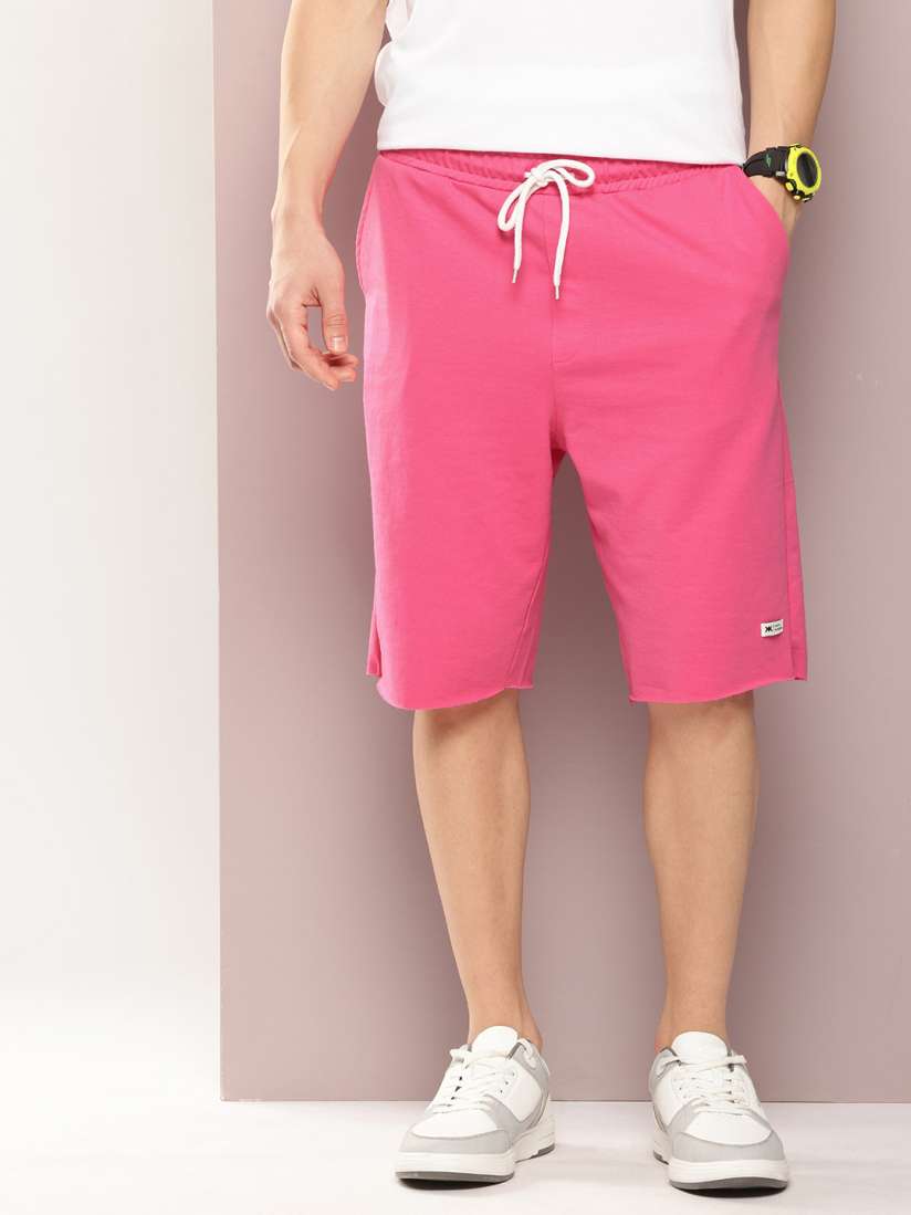 Men's cotton knee length shorts shop