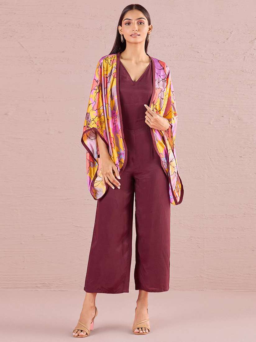 Buy navyasa by liva V Neck Basic Jumpsuit with Shrug Jumpsuit for Women 29791276 Myntra