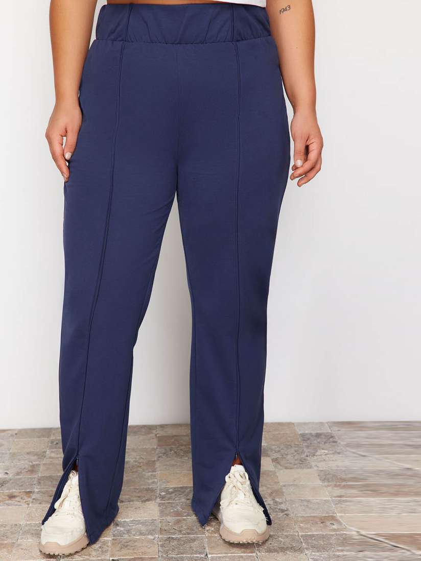 Buy Trendyol Plus Size Women Regular Fit Pure Cotton Zipper Track Pants Track Pants for Women 29796858 Myntra