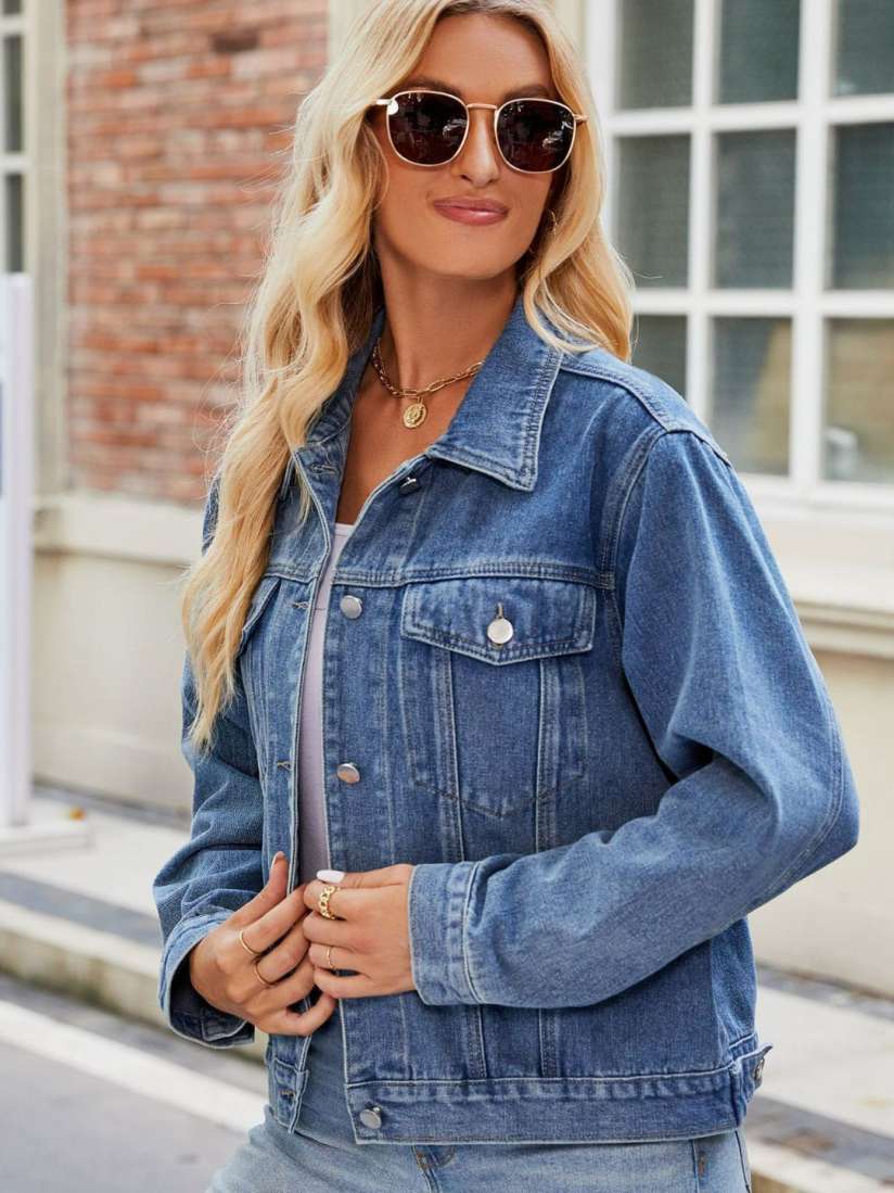 Buy 4WRD by Dressberry Washed Denim Jacket Jackets for Women 29813796 Myntra