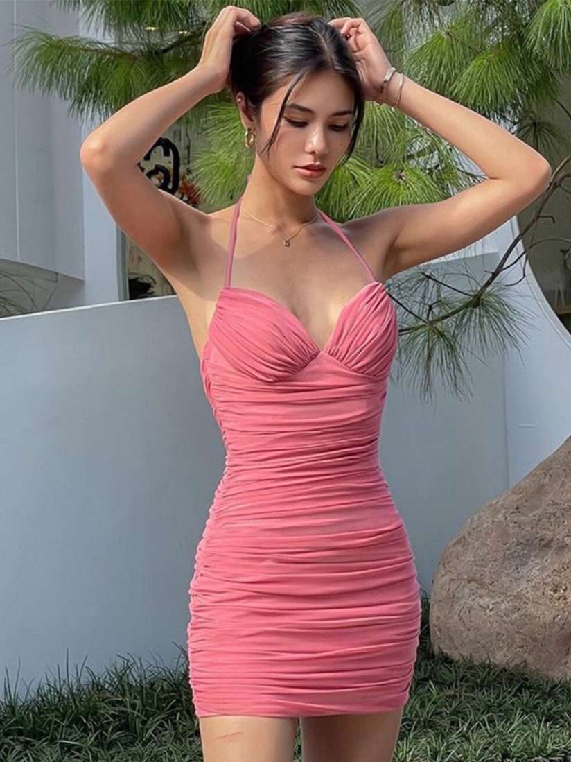 Pink dress myntra 2025