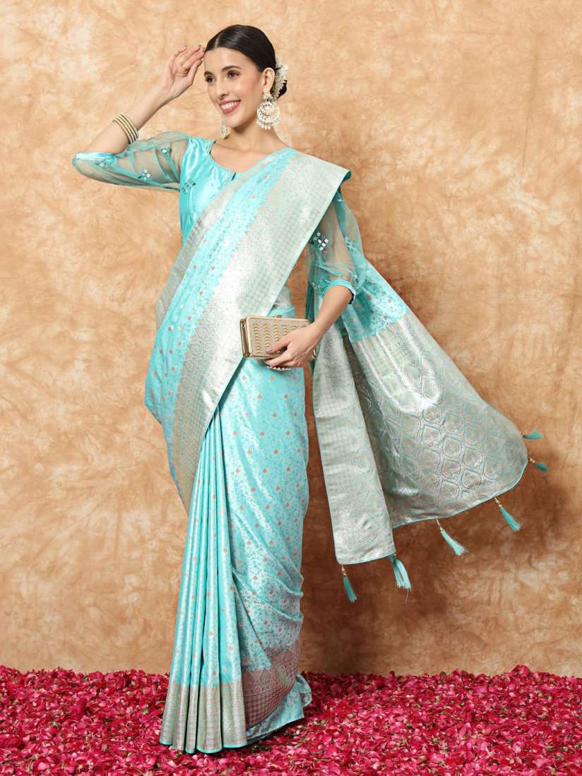 Banarasi silk saree myntra clearance