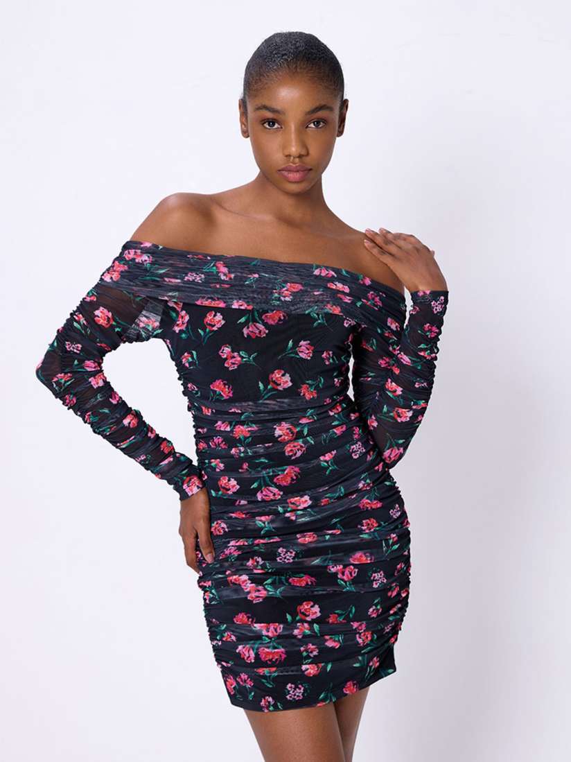 Floral off the shoulder bodycon dress top
