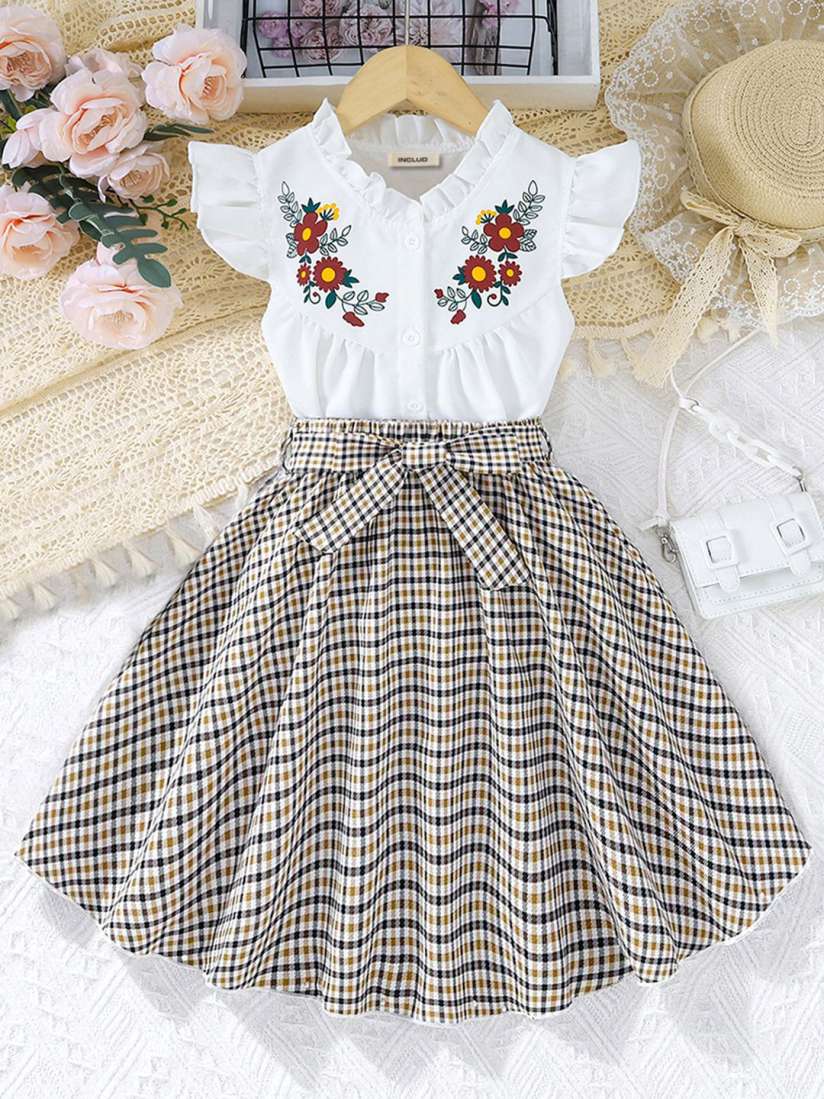 Buy INCLUD Girls Printed Shirt with Skirt Clothing Set for Girls 29824766 Myntra