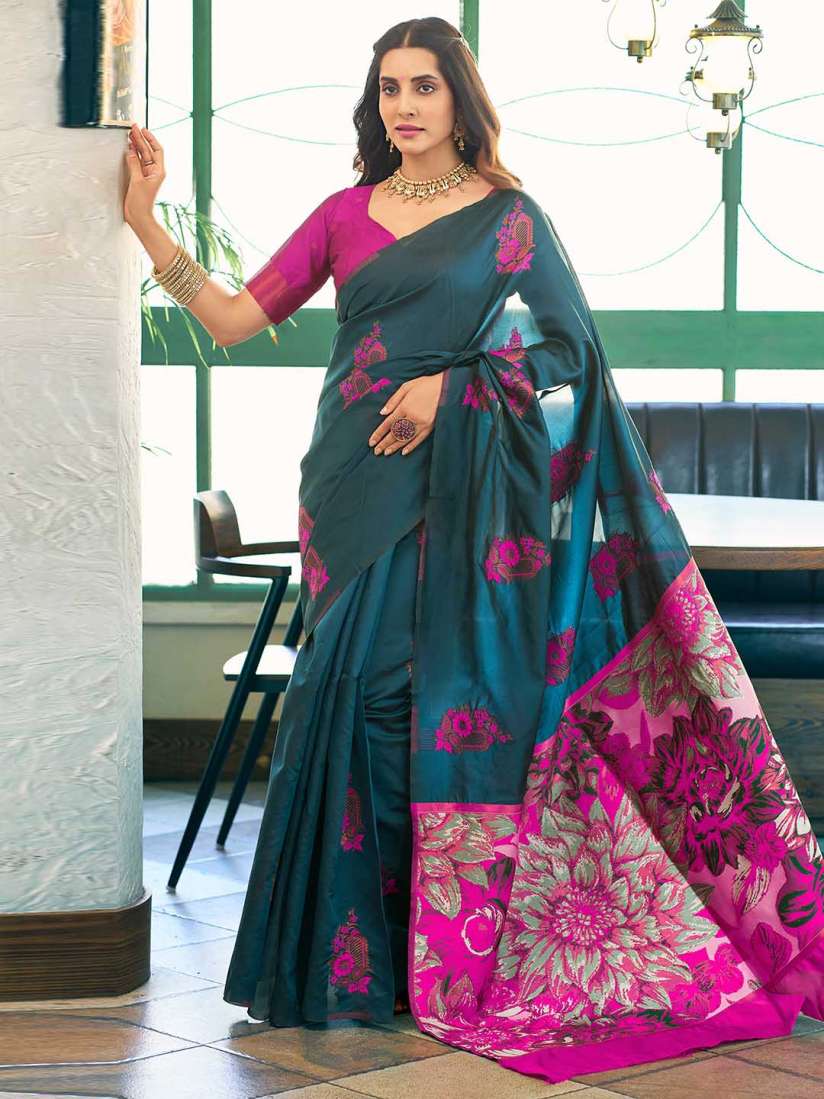 Buy Mitera Woven Design Banarasi Saree Sarees for Women 29827022 Myntra